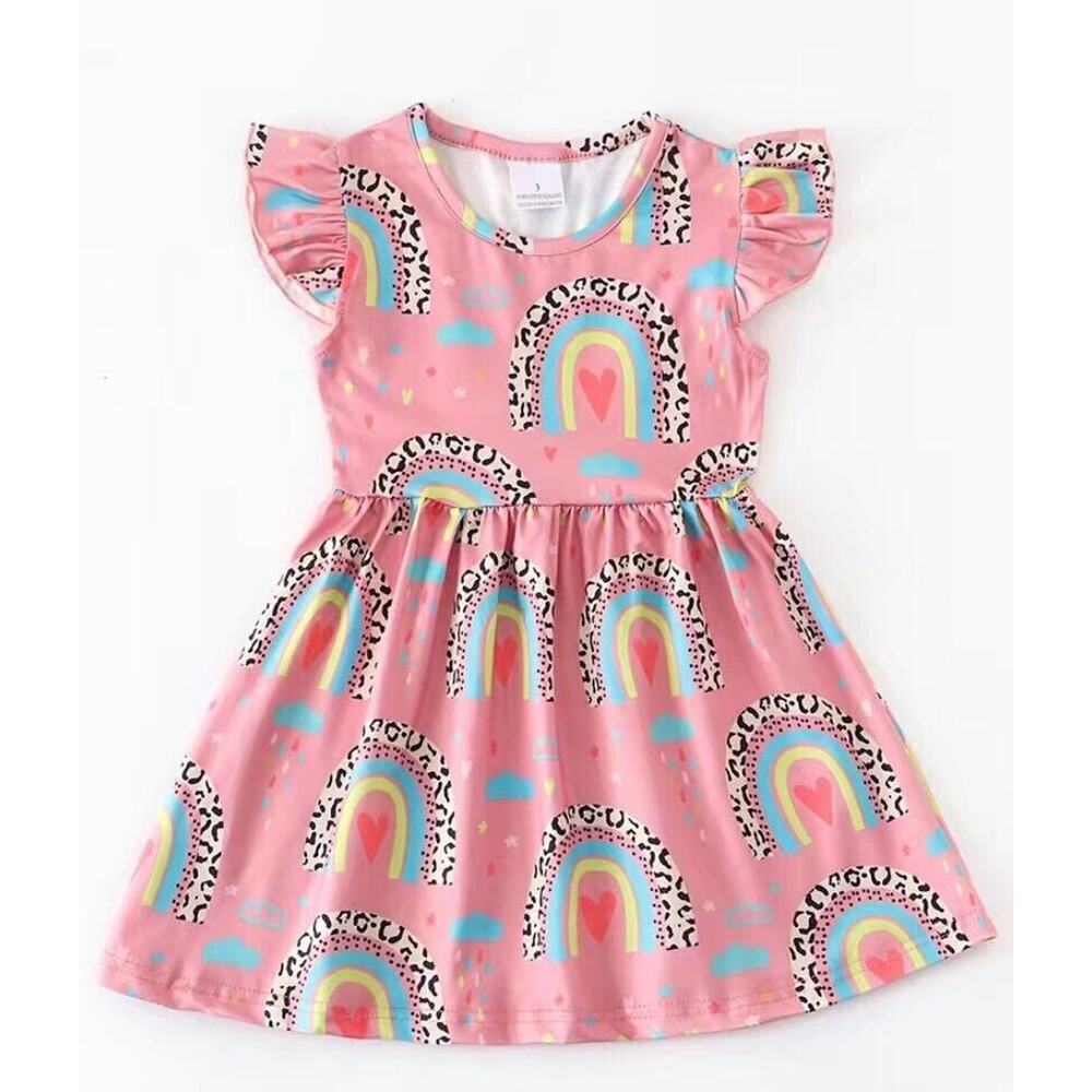 Los Angeles Boutique Toddler Girl Swing Twirl Dress Pink Floral Size 5